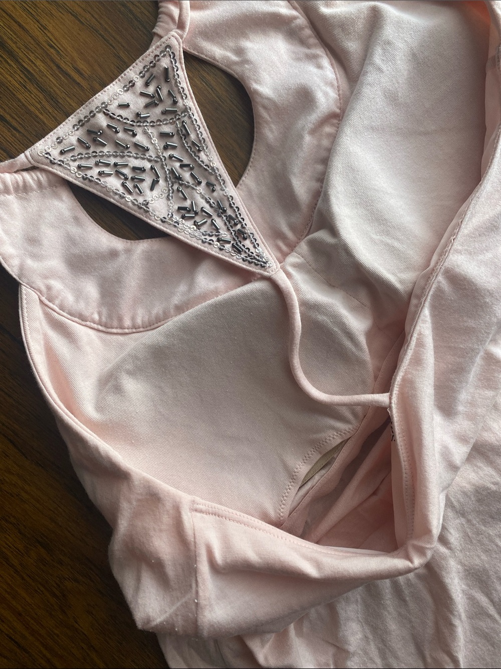 Light Pink Embroidered Halter Tank Top - Picture 5 of 7